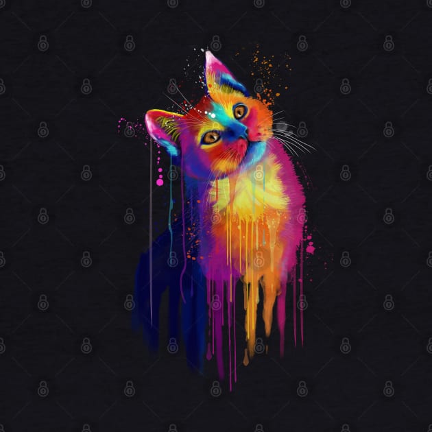 Rainbow Kitty Painting by Ratherkool